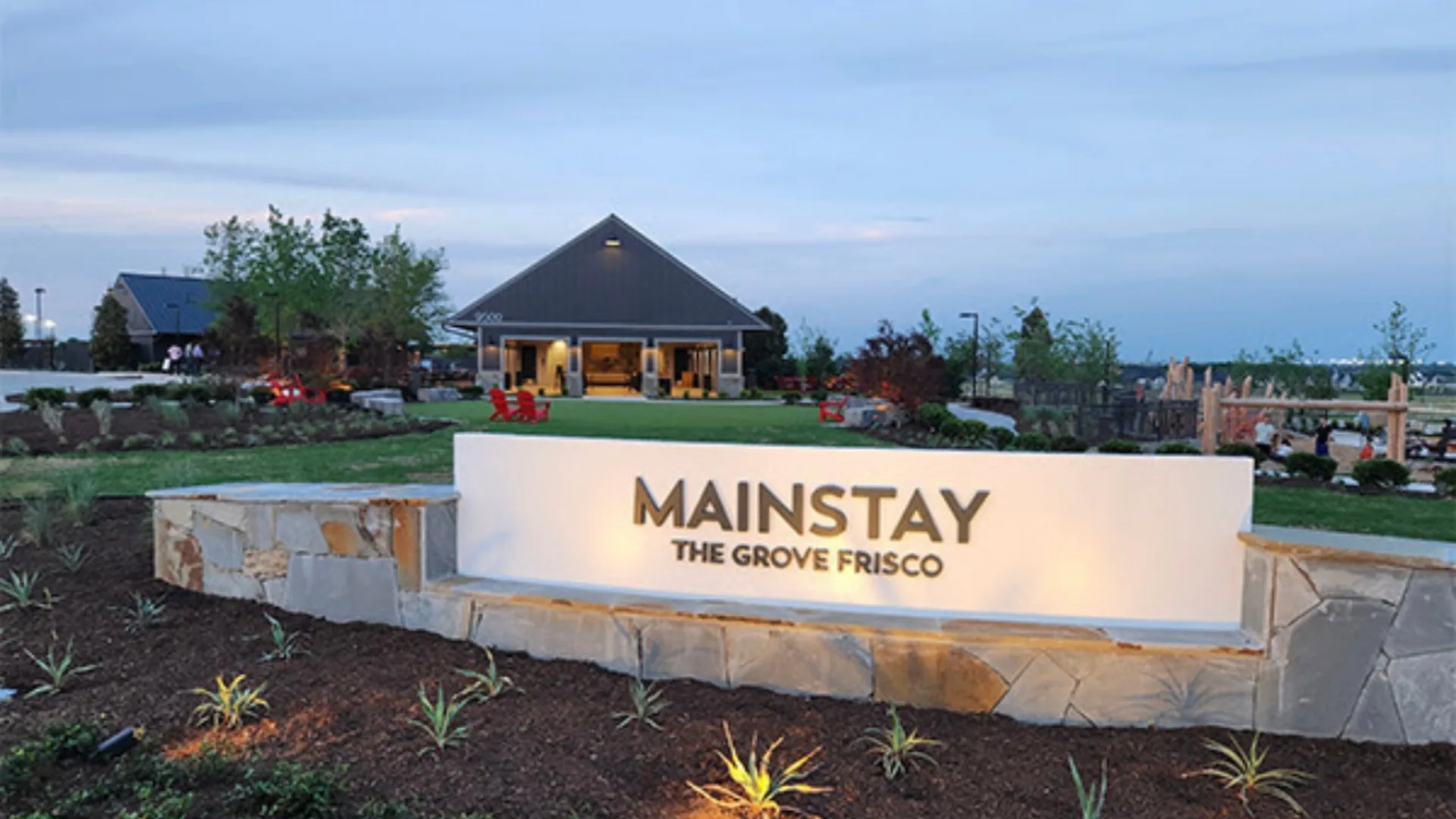 The Grove at Frisco Mainstay sign in Frisco, Texas