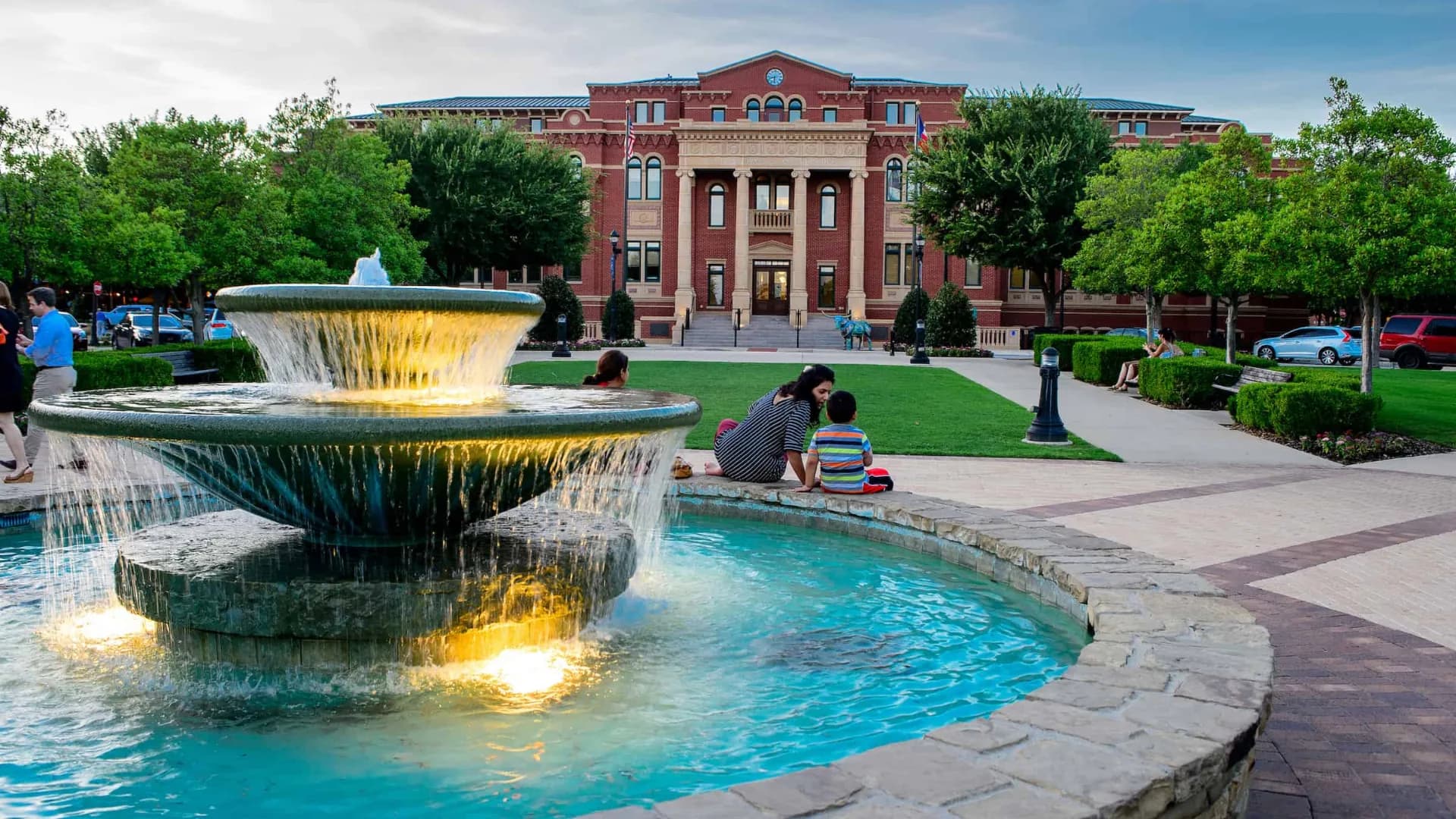 Fountain at Southlake Town Square in Southlake, Texas